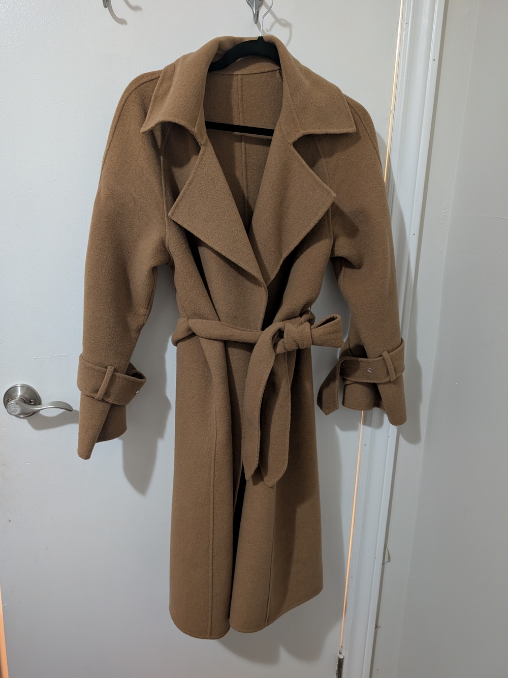 Camel Wool-Blend Fall Coat